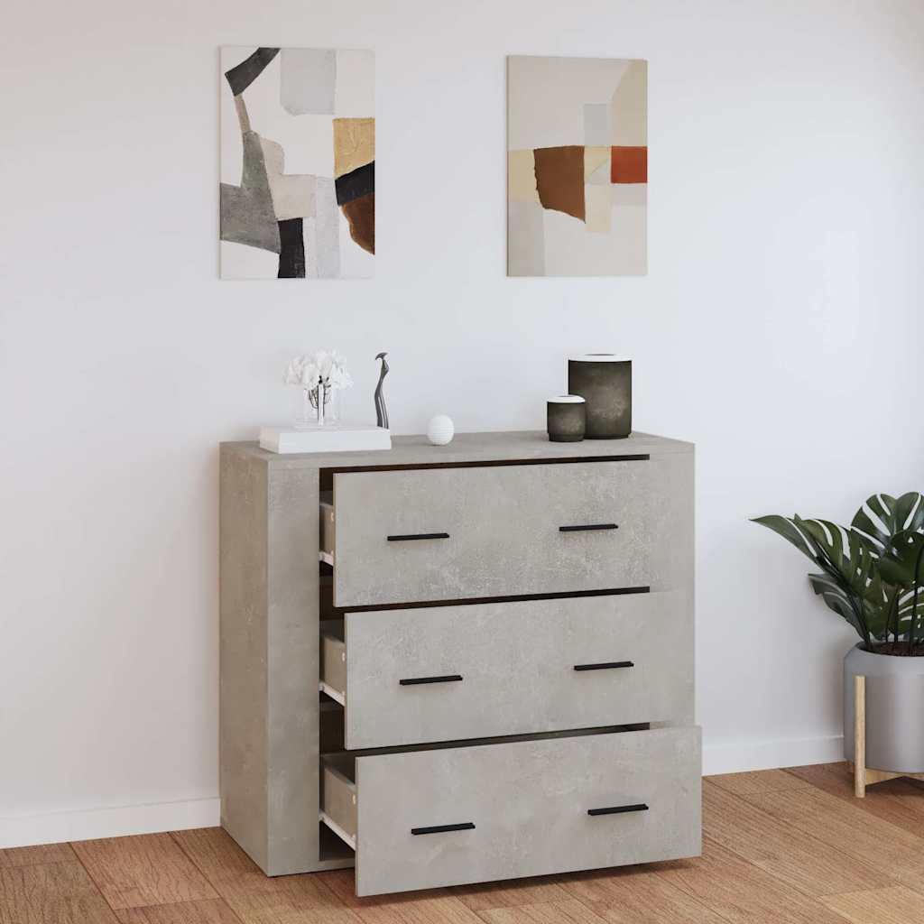Šoninė spintelė, betono pilka, 80x33x70cm, apdirbta mediena