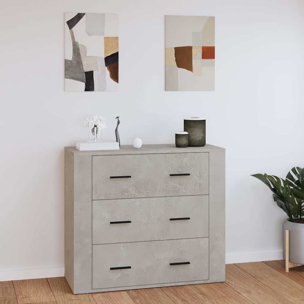 Šoninė spintelė, betono pilka, 80x33x70cm, apdirbta mediena