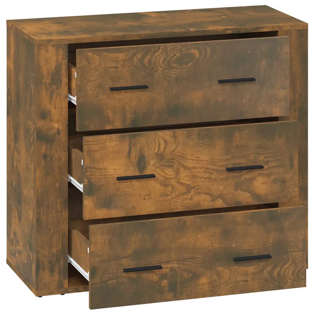 Sideboard, smoked oak, 80x33x70cm, engineered wood