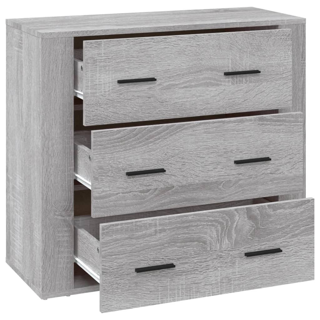 Sideboard, grey oak, 80x33x70cm, engineered wood