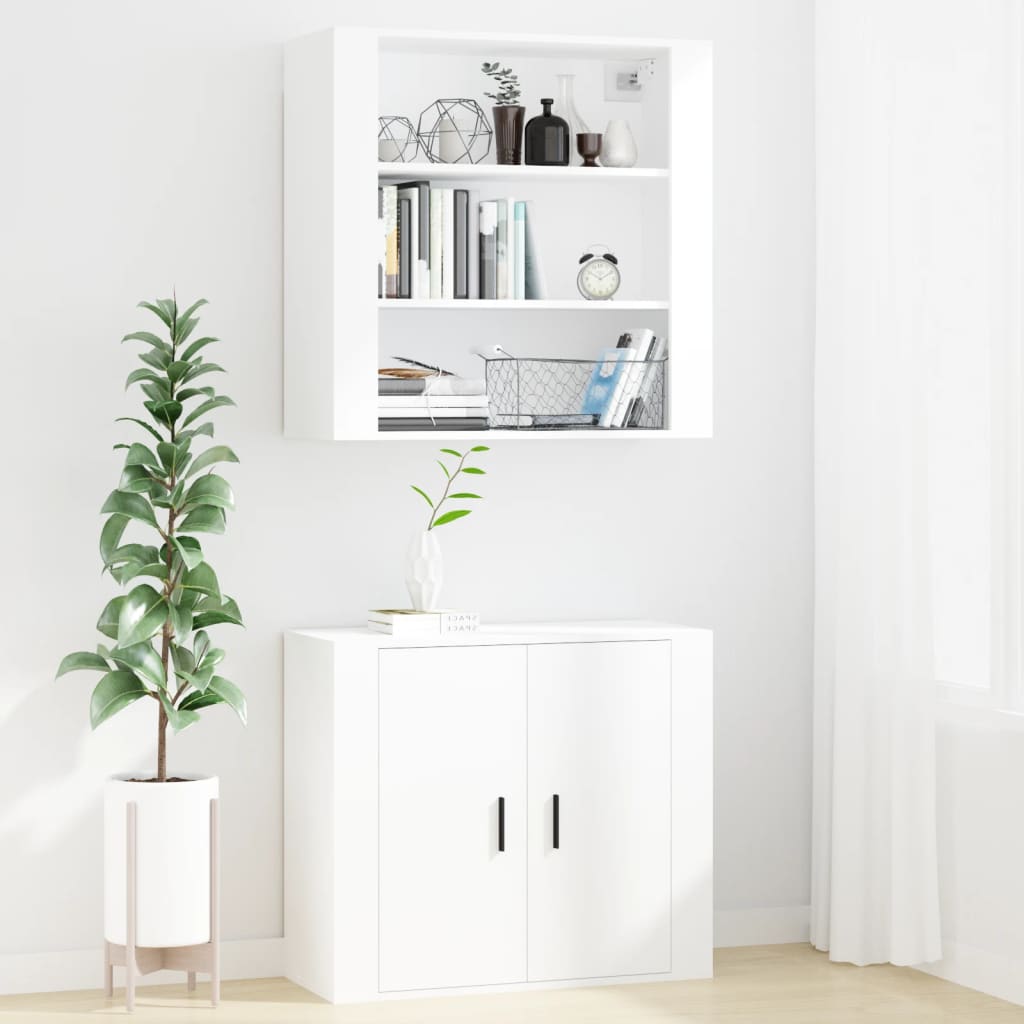 Wall cabinet, white, 80x33x80cm, engineered wood