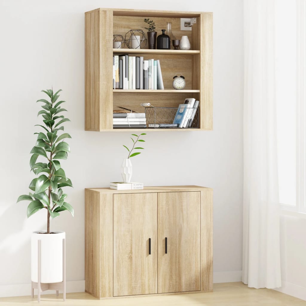 Wall cabinet, sonoma oak, 80x33x80cm, engineered wood