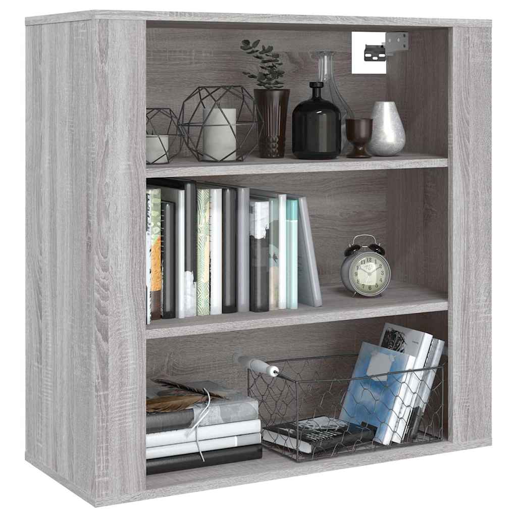Wall cabinet, grey oak, 80x33x80cm, engineered wood