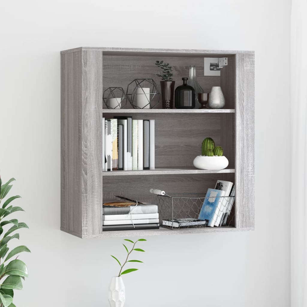 Sieninė spintelė, pilka ąžuolo, 80x33x80cm, apdirbta mediena