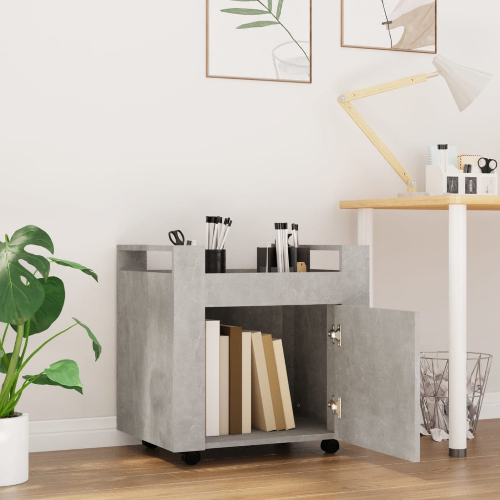 Desk shelf, concrete grey, 60x45x60cm, wood