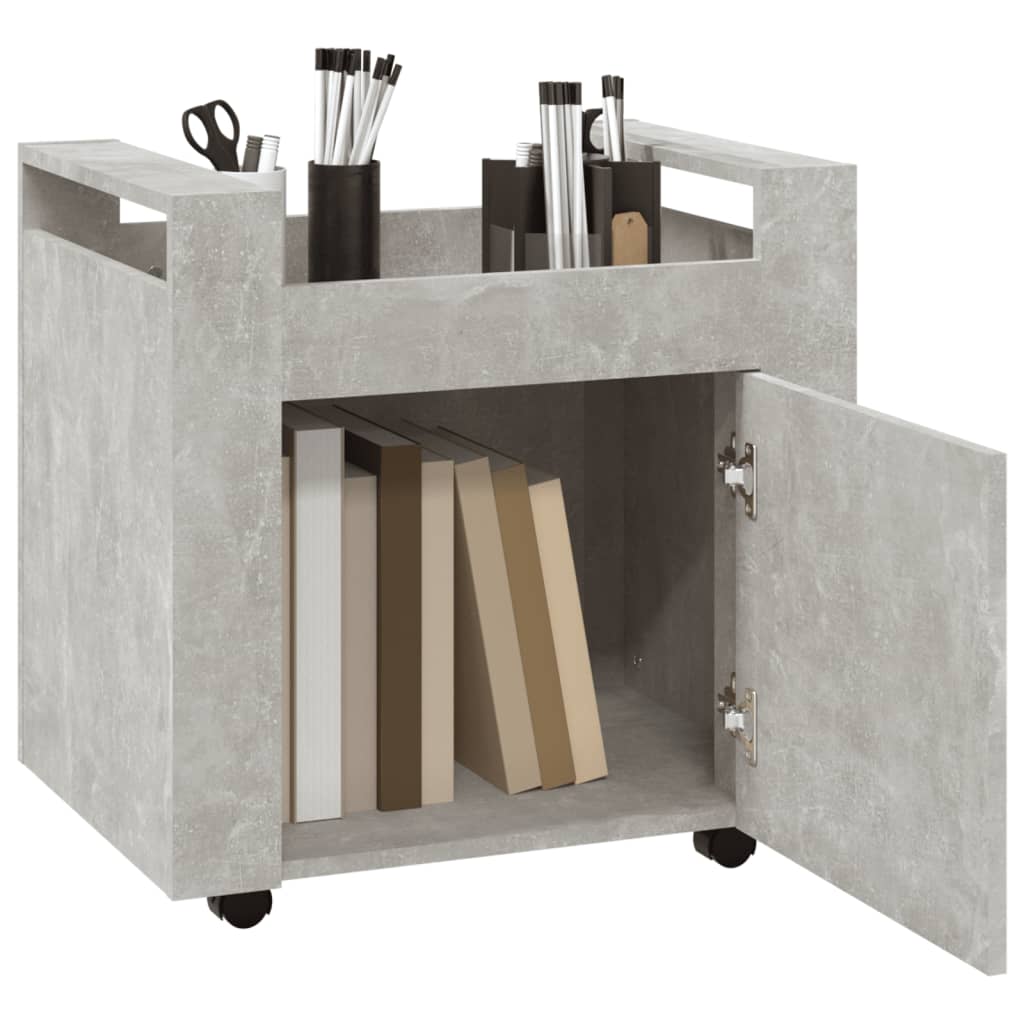 Desk shelf, concrete grey, 60x45x60cm, wood