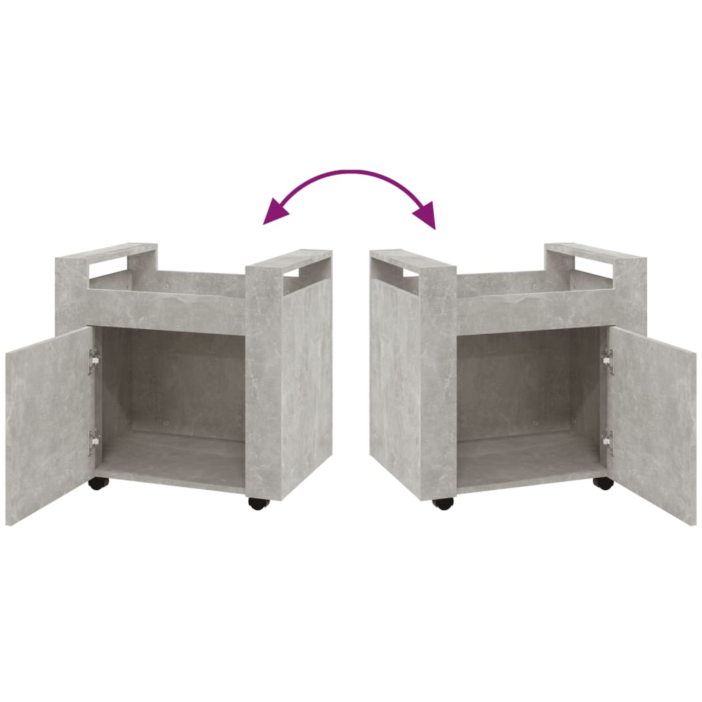 Desk shelf, concrete grey, 60x45x60cm, wood