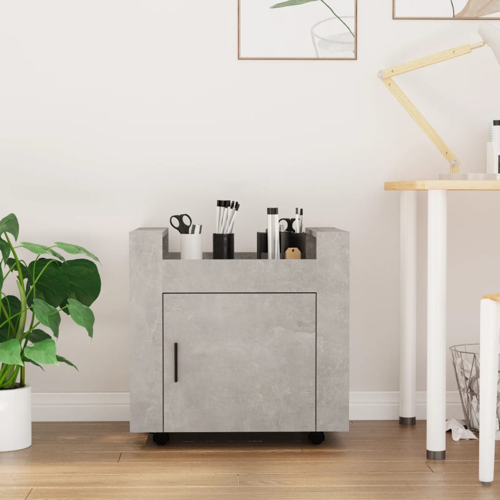 Desk shelf, concrete grey, 60x45x60cm, wood