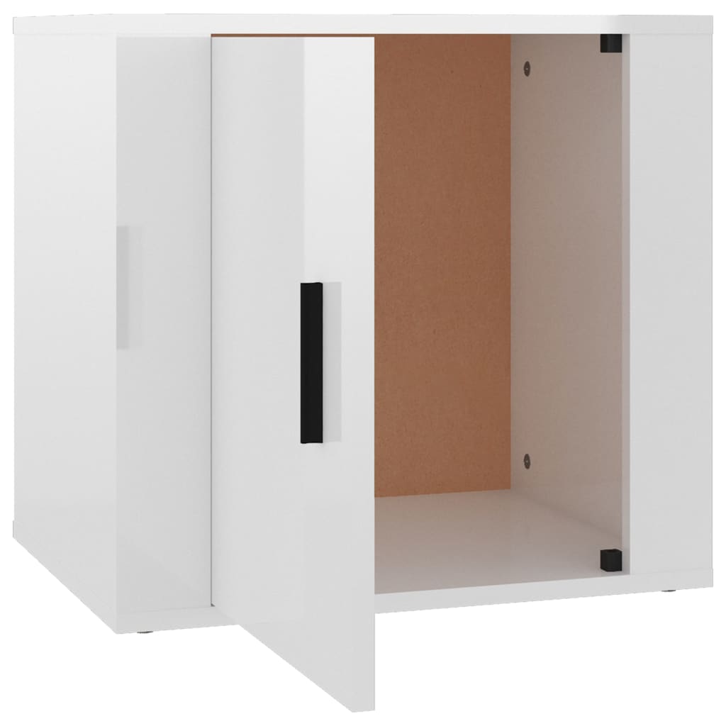 Bedside table, white, 50x39x47cm, glossy