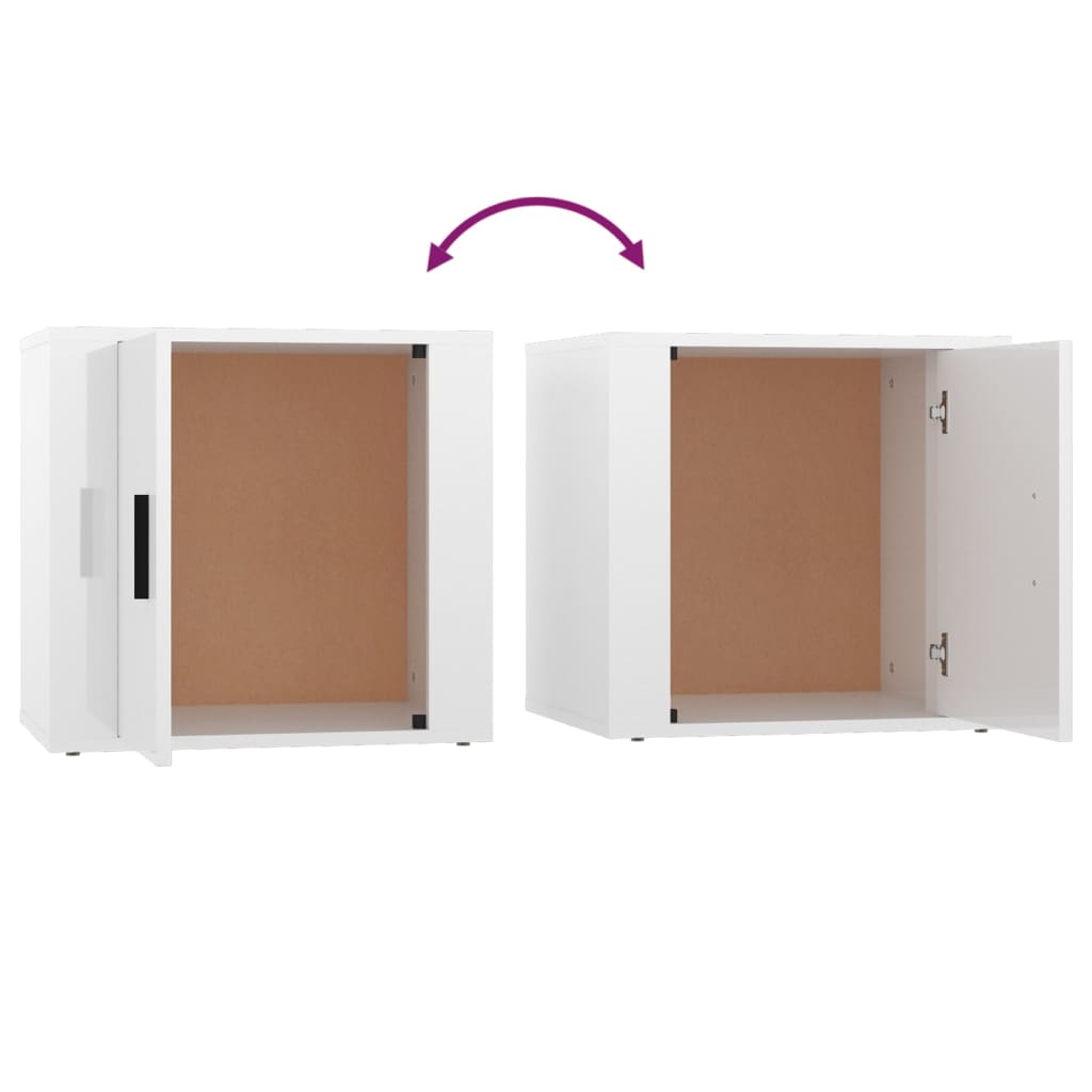 Bedside table, white, 50x39x47cm, glossy
