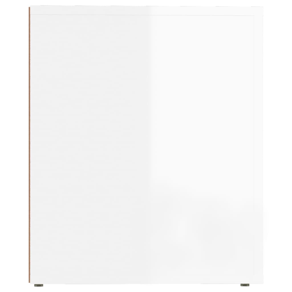 Naktinės spintelės, 2vnt., baltos, 50x39x47cm, blizgios