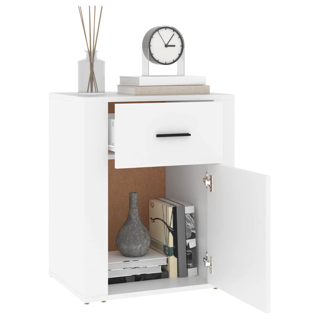 Nightstand, white, 50x36x60cm, engineered wood