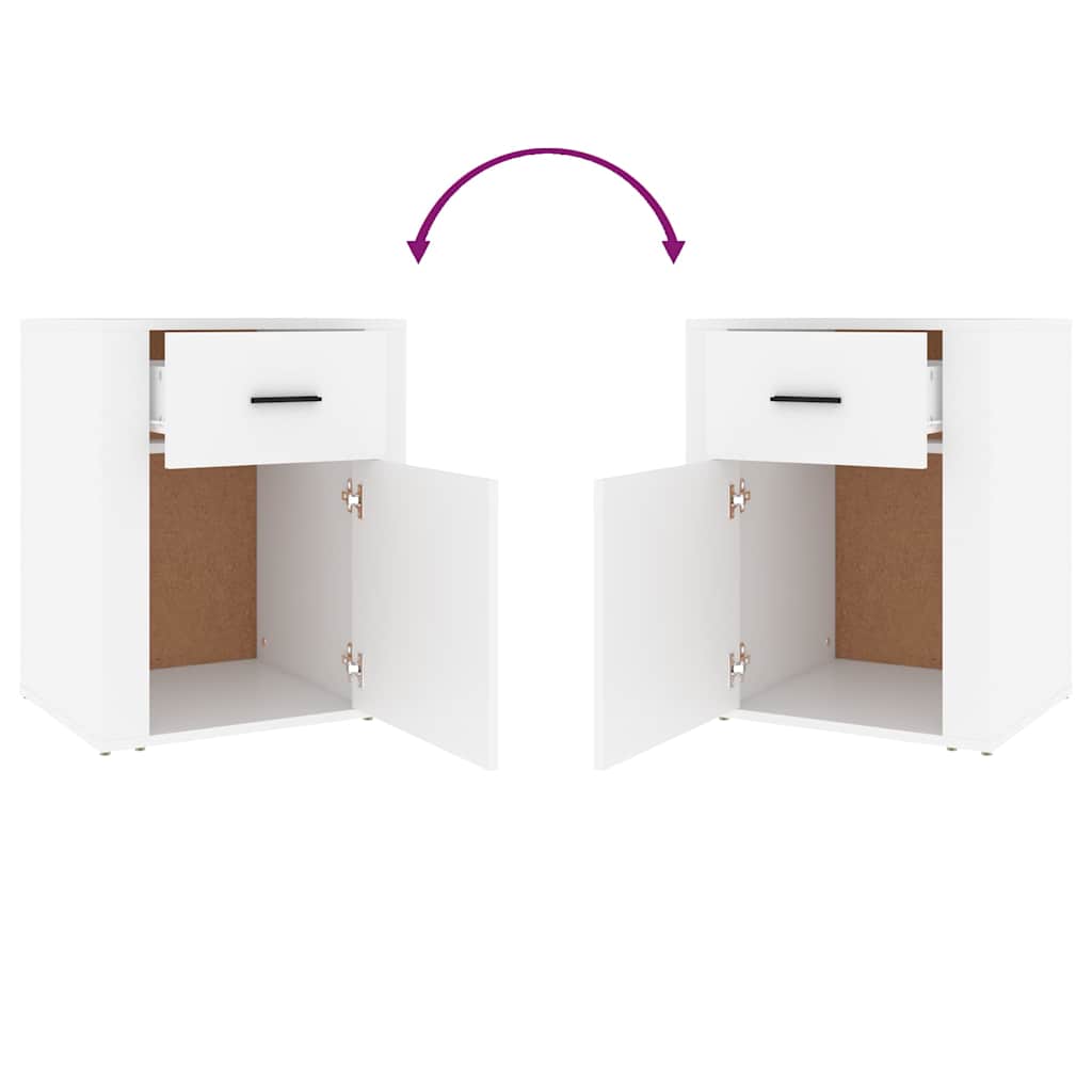 Nightstand, white, 50x36x60cm, engineered wood