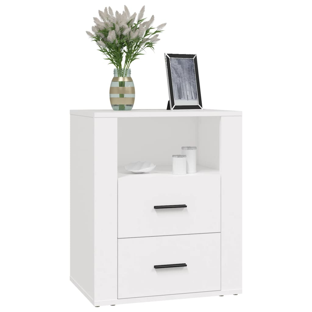 Nightstand, white, 50x36x60cm, engineered wood