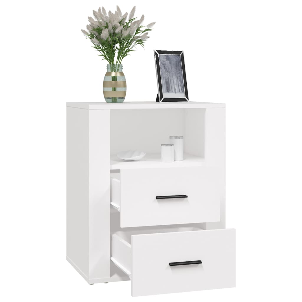 Nightstand, white, 50x36x60cm, engineered wood