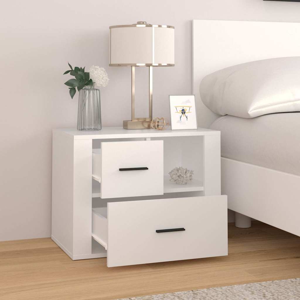 Nightstand, white, 60x36x45cm, engineered wood
