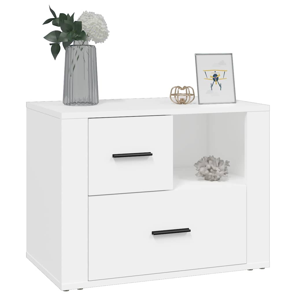Nightstand, white, 60x36x45cm, engineered wood