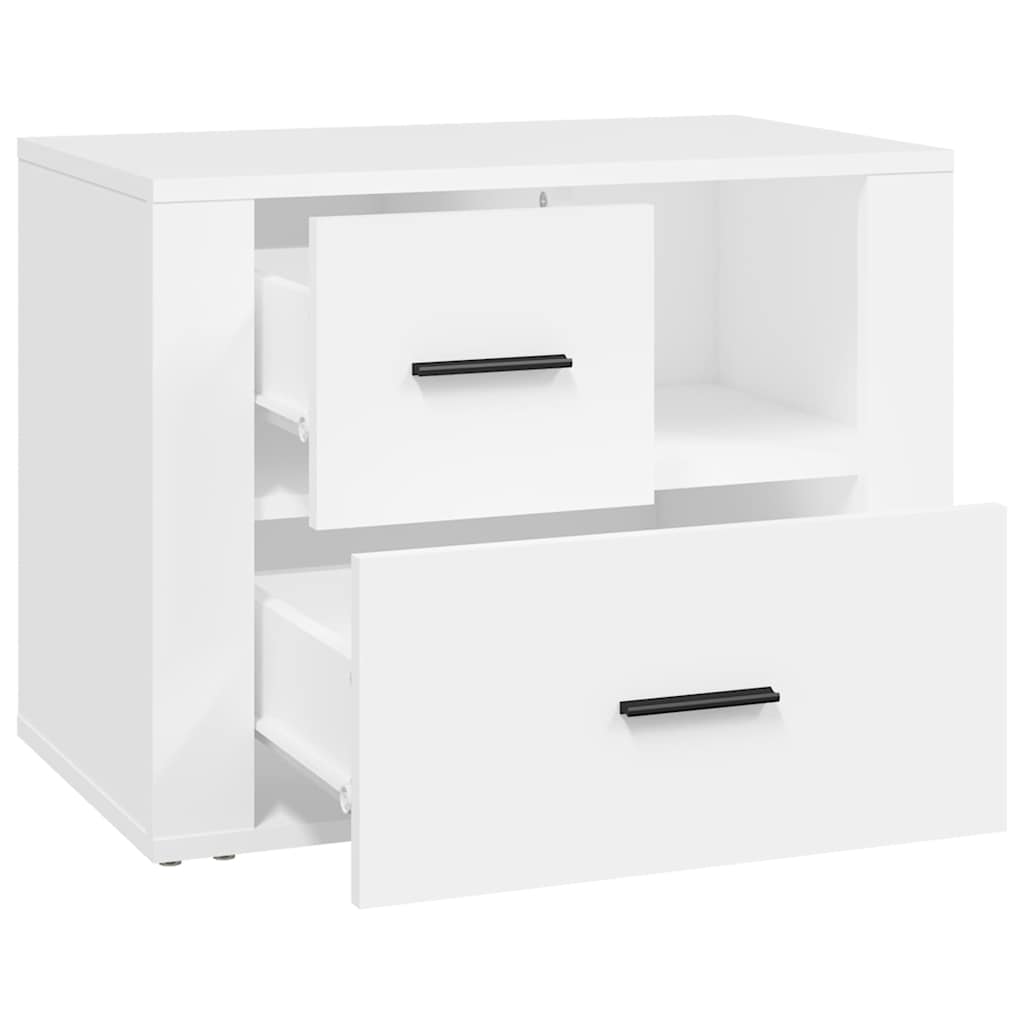 Nightstand, white, 60x36x45cm, engineered wood
