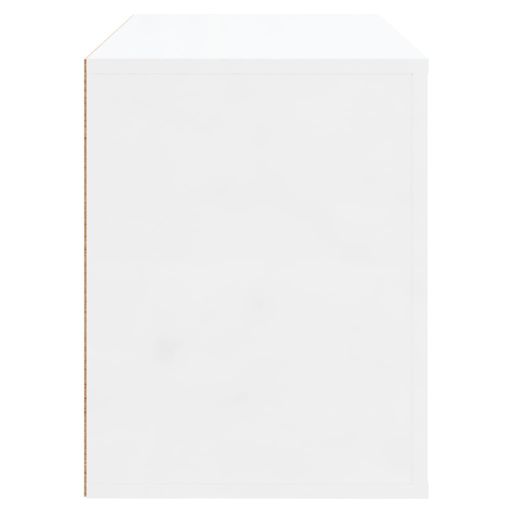 Shoe cabinet, white, 80x35x45cm, engineered wood, glossy