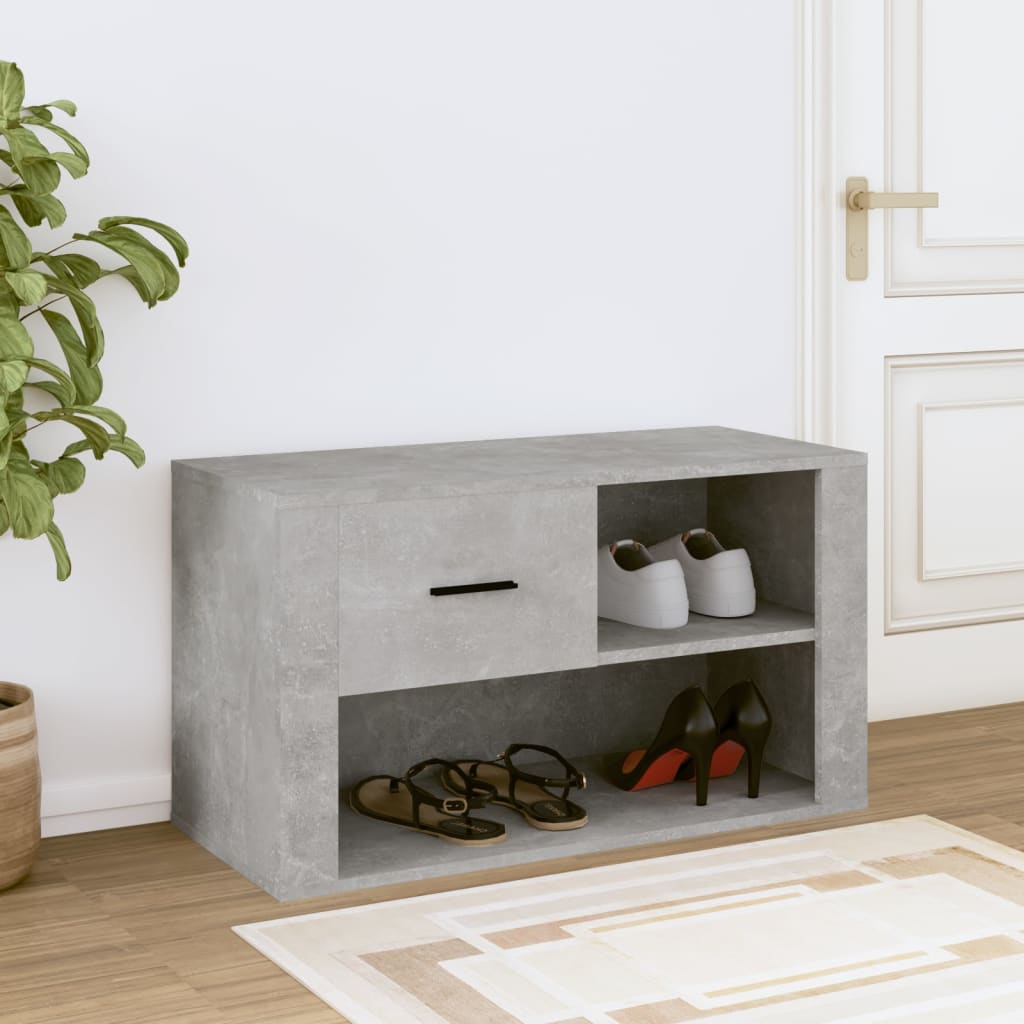 Shoe cabinet, concrete gray, 80x35x45cm, engineered wood