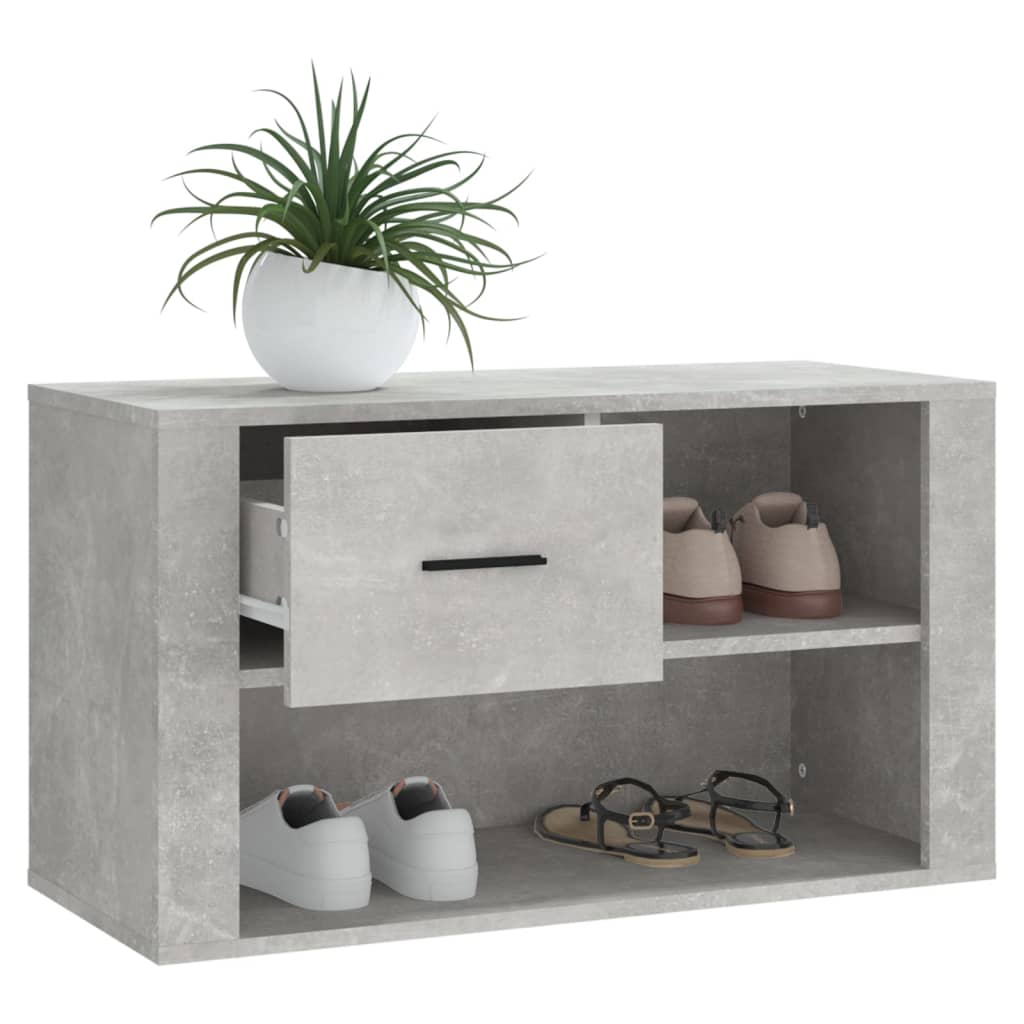 Shoe cabinet, concrete gray, 80x35x45cm, engineered wood