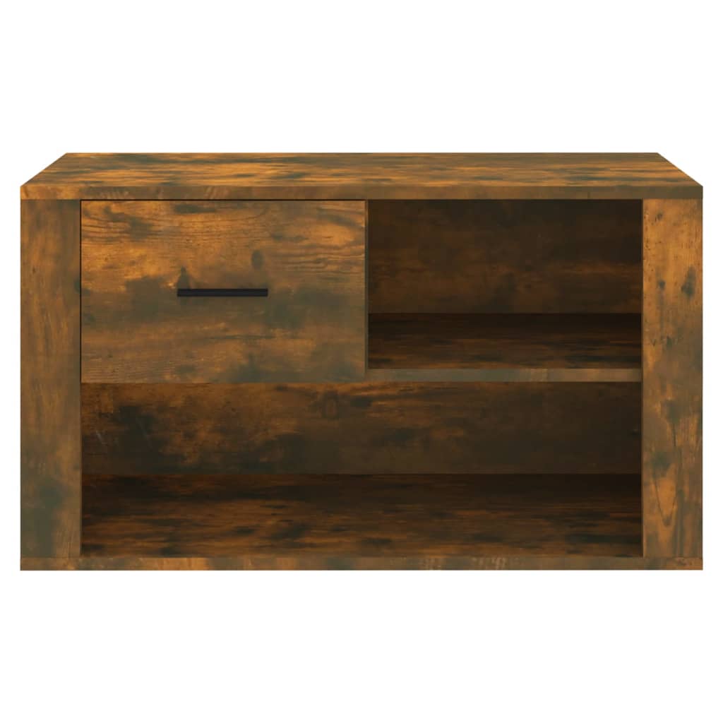 Shoe cabinet, smoky oak, 80x35x45cm, engineered wood