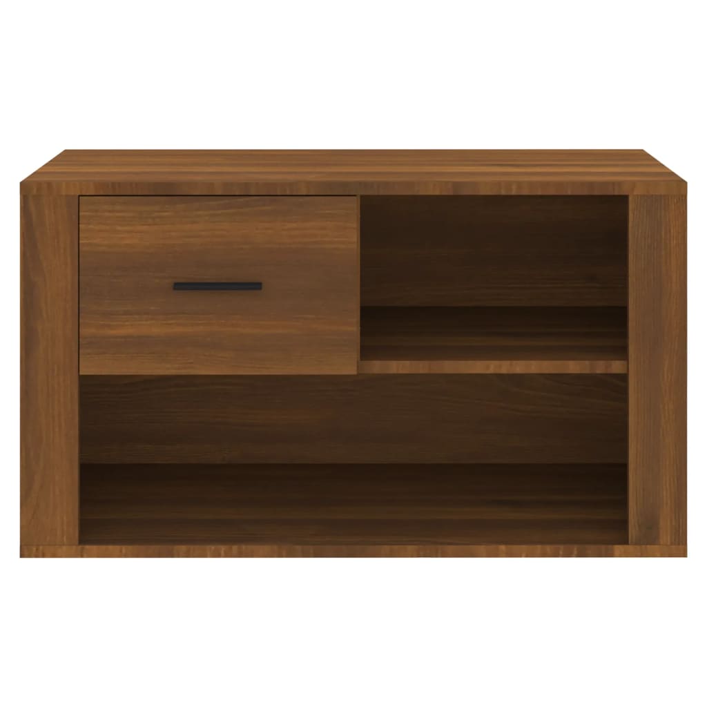 Shoe cabinet, brown oak, 80x35x45cm, engineered wood