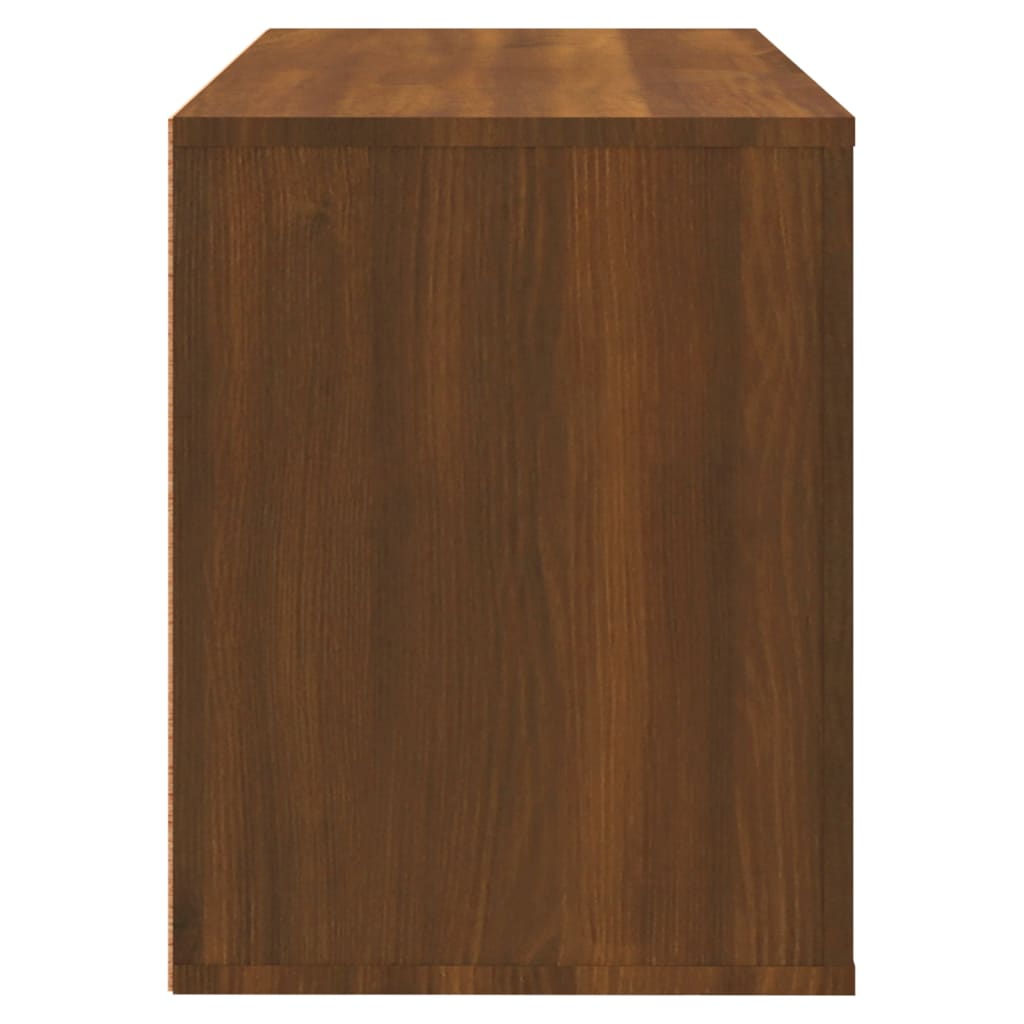 Shoe cabinet, brown oak, 80x35x45cm, engineered wood