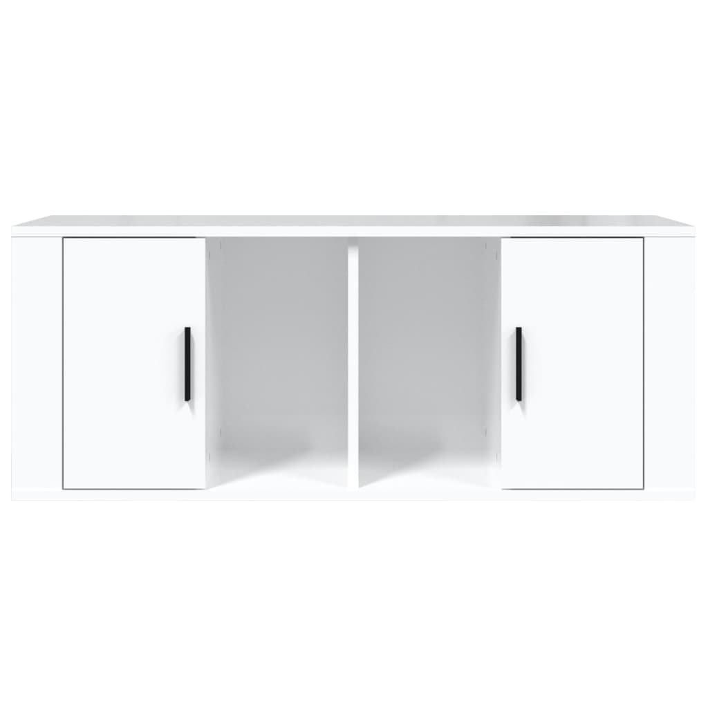 TV cabinet, white, 100x35x40cm, wood, glossy