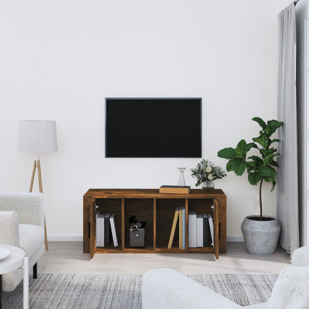 TV cabinet, smoked oak, 100x35x40cm, wood