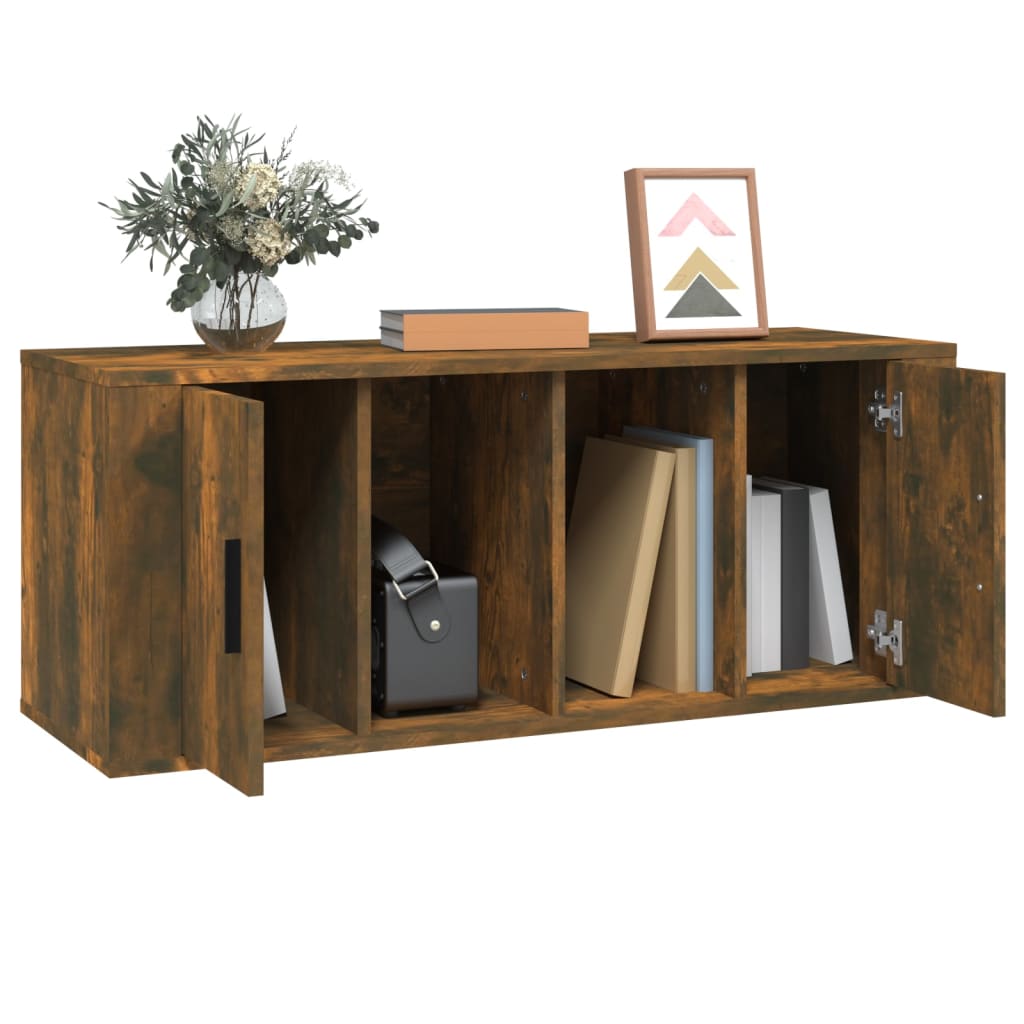 TV cabinet, smoked oak, 100x35x40cm, wood
