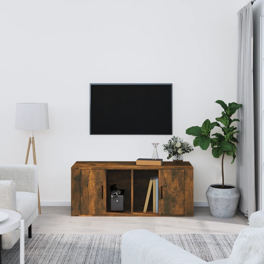 TV cabinet, smoked oak, 100x35x40cm, wood
