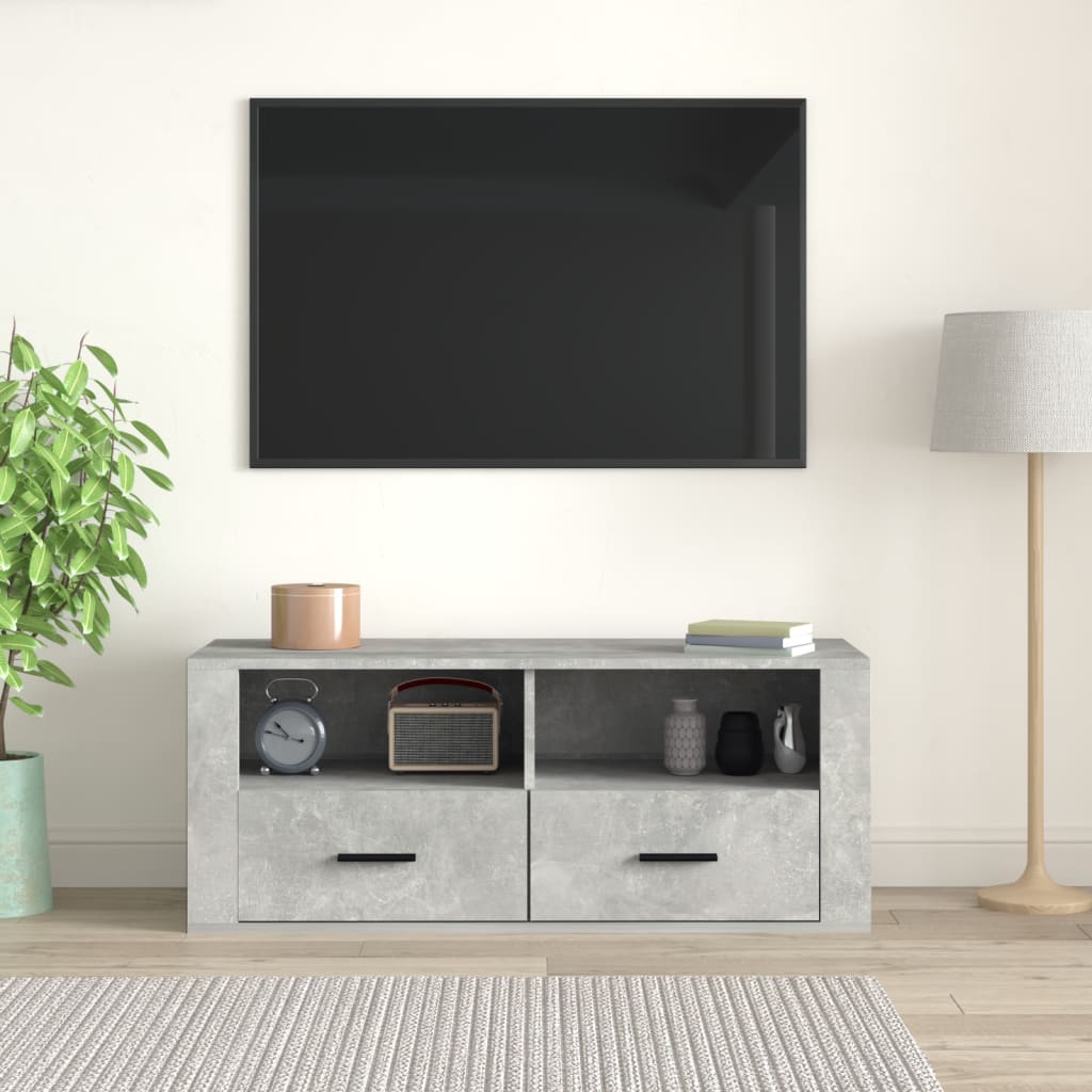 TV skapītis, betona pelēks, 100x35x40cm, koks
