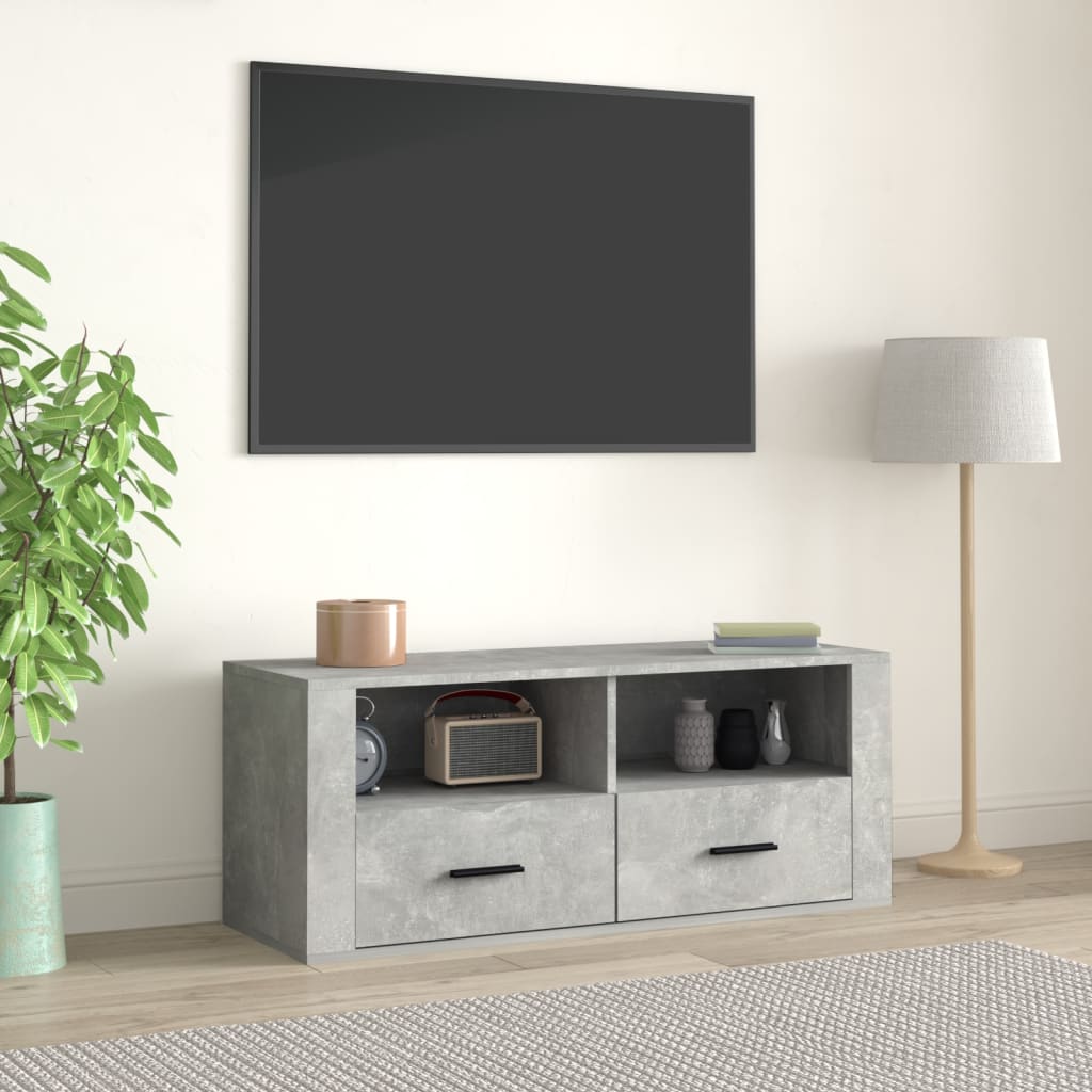 TV skapītis, betona pelēks, 100x35x40cm, koks