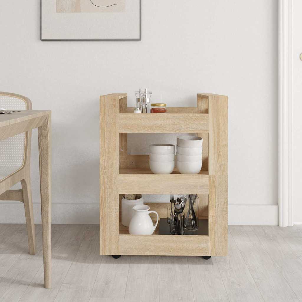 Kitchen trolley, oak, 60x45x80cm, treated wood
