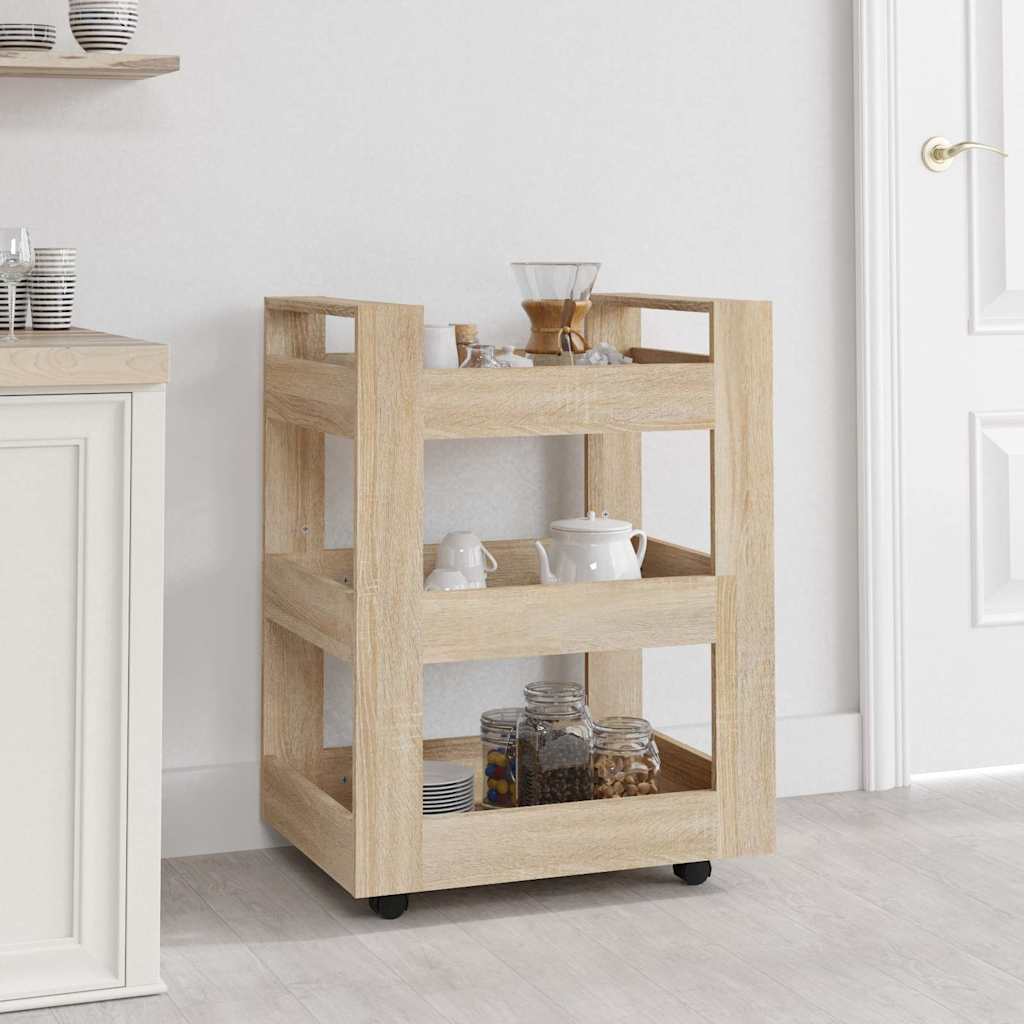 Kitchen trolley, oak, 60x45x80cm, treated wood