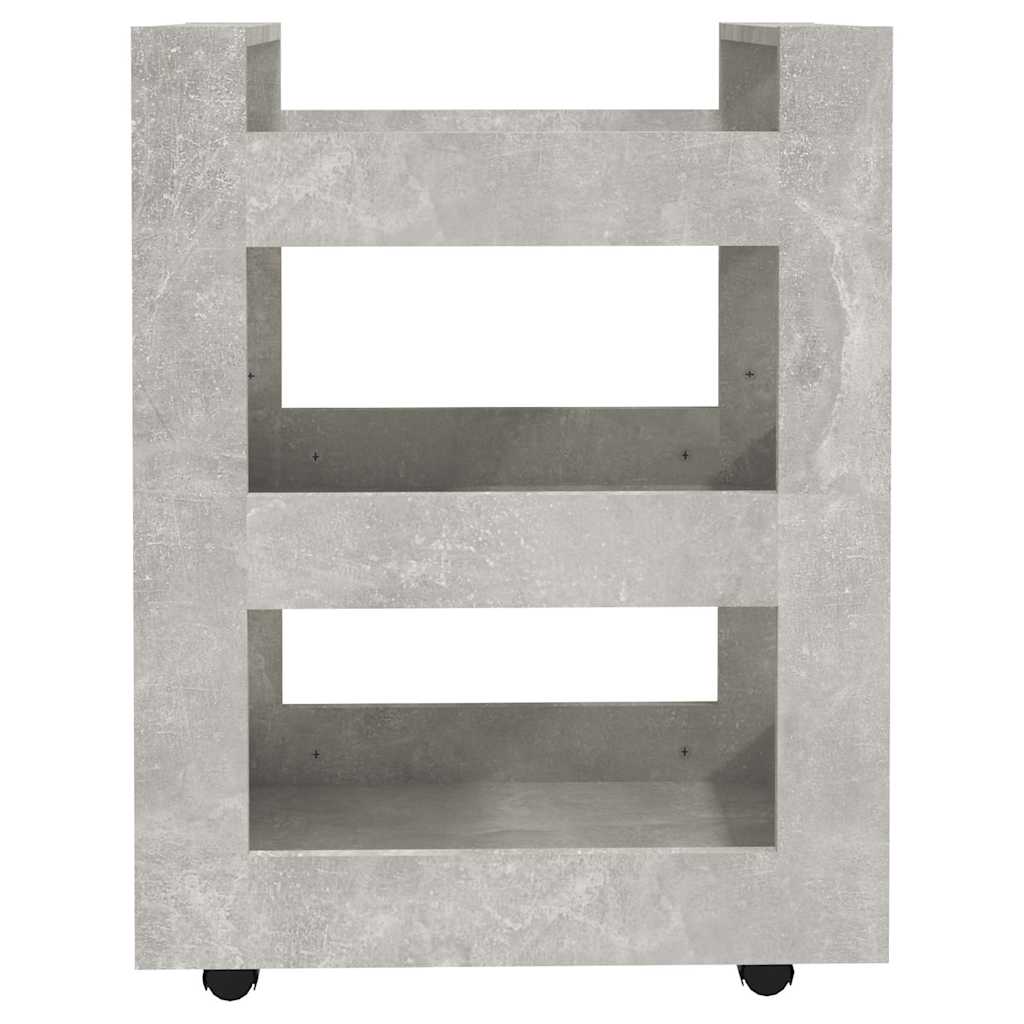 Kitchen trolley, concrete grey, 60x45x80cm, engineered wood