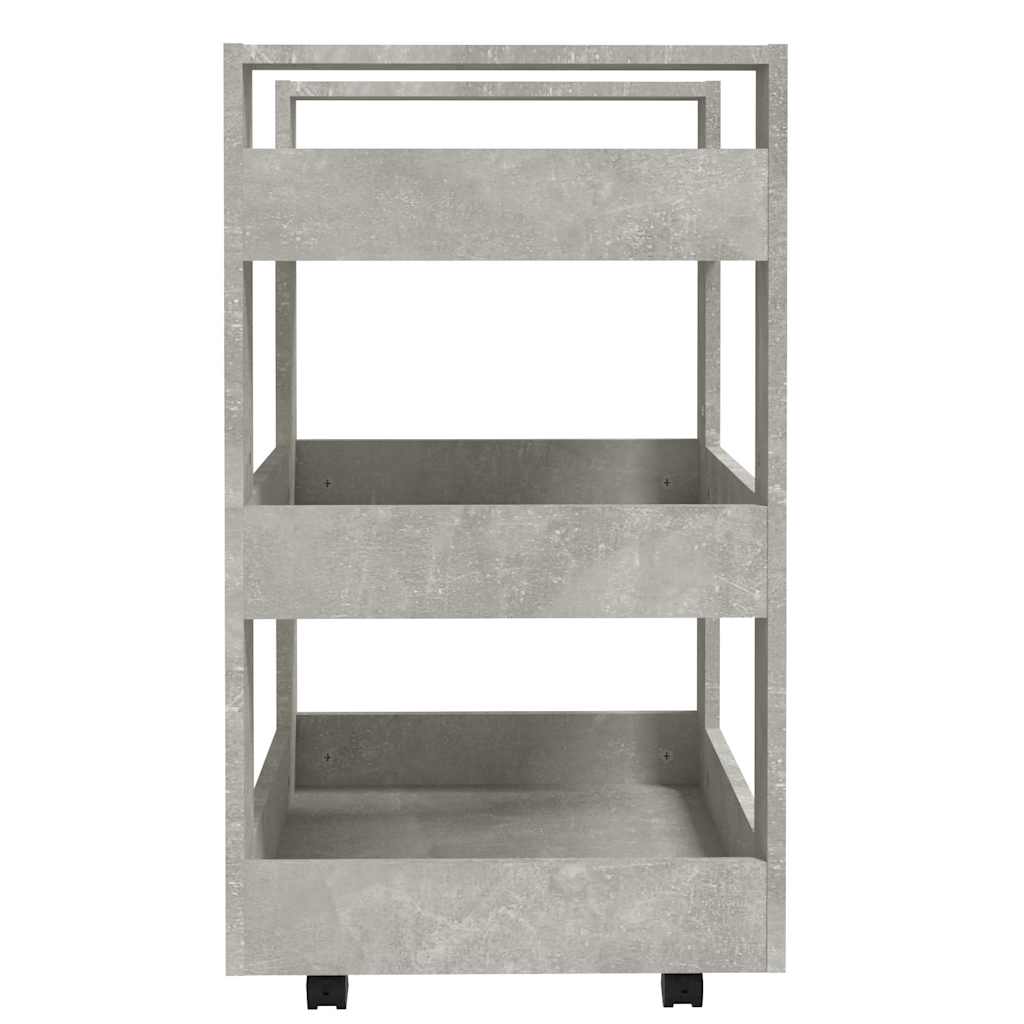 Kitchen trolley, concrete grey, 60x45x80cm, engineered wood