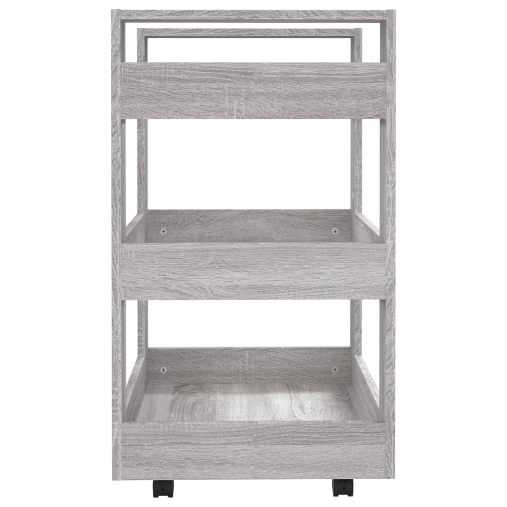 Kitchen trolley, grey oak, 60x45x80cm, engineered wood