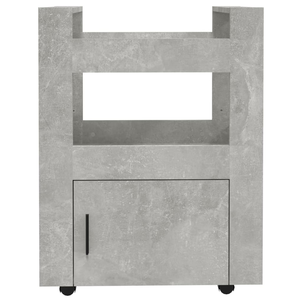Kitchen trolley, concrete grey, 60x45x80cm, engineered wood