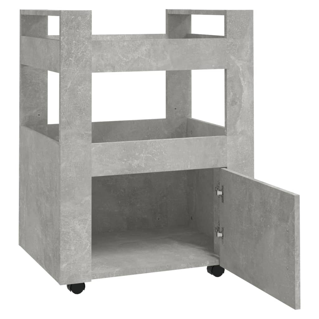 Kitchen trolley, concrete grey, 60x45x80cm, engineered wood