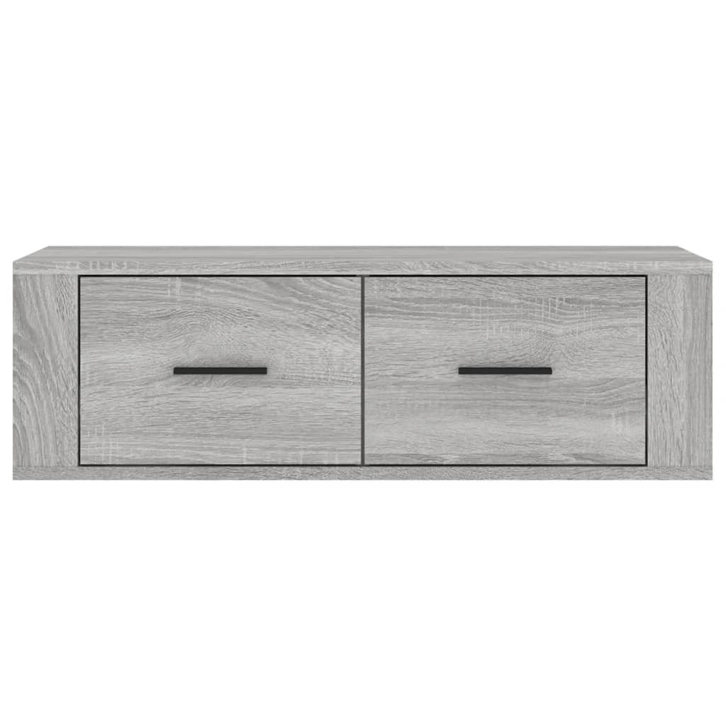 Wall-mounted TV Cabinet, Gray Oak, 80x36x25cm, Wood