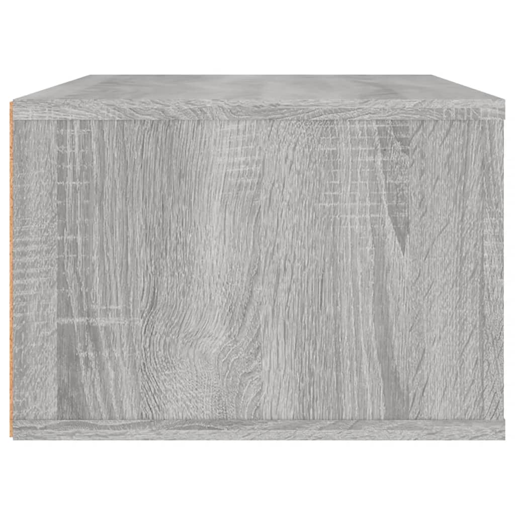 Wall-mounted TV Cabinet, Gray Oak, 80x36x25cm, Wood