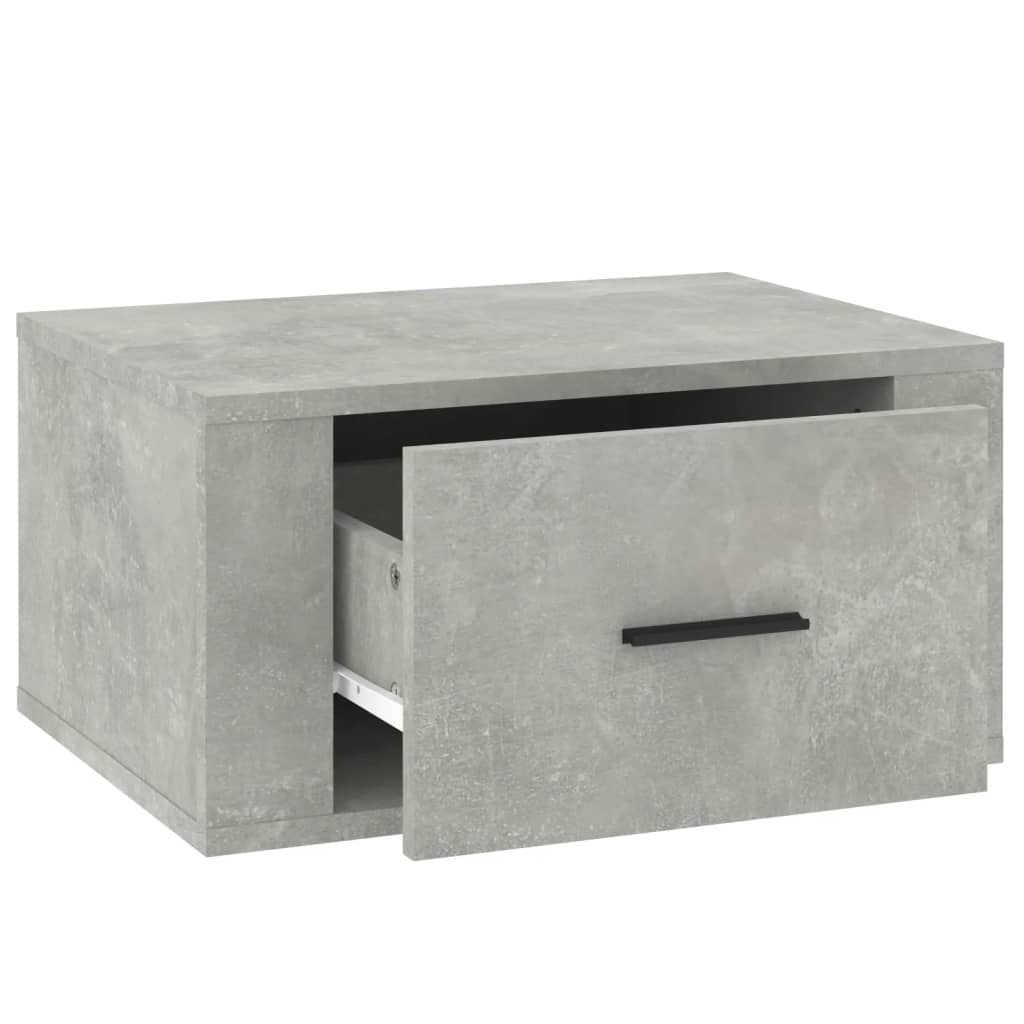 Wall-mounted bedside table, concrete grey, 50x36x25cm