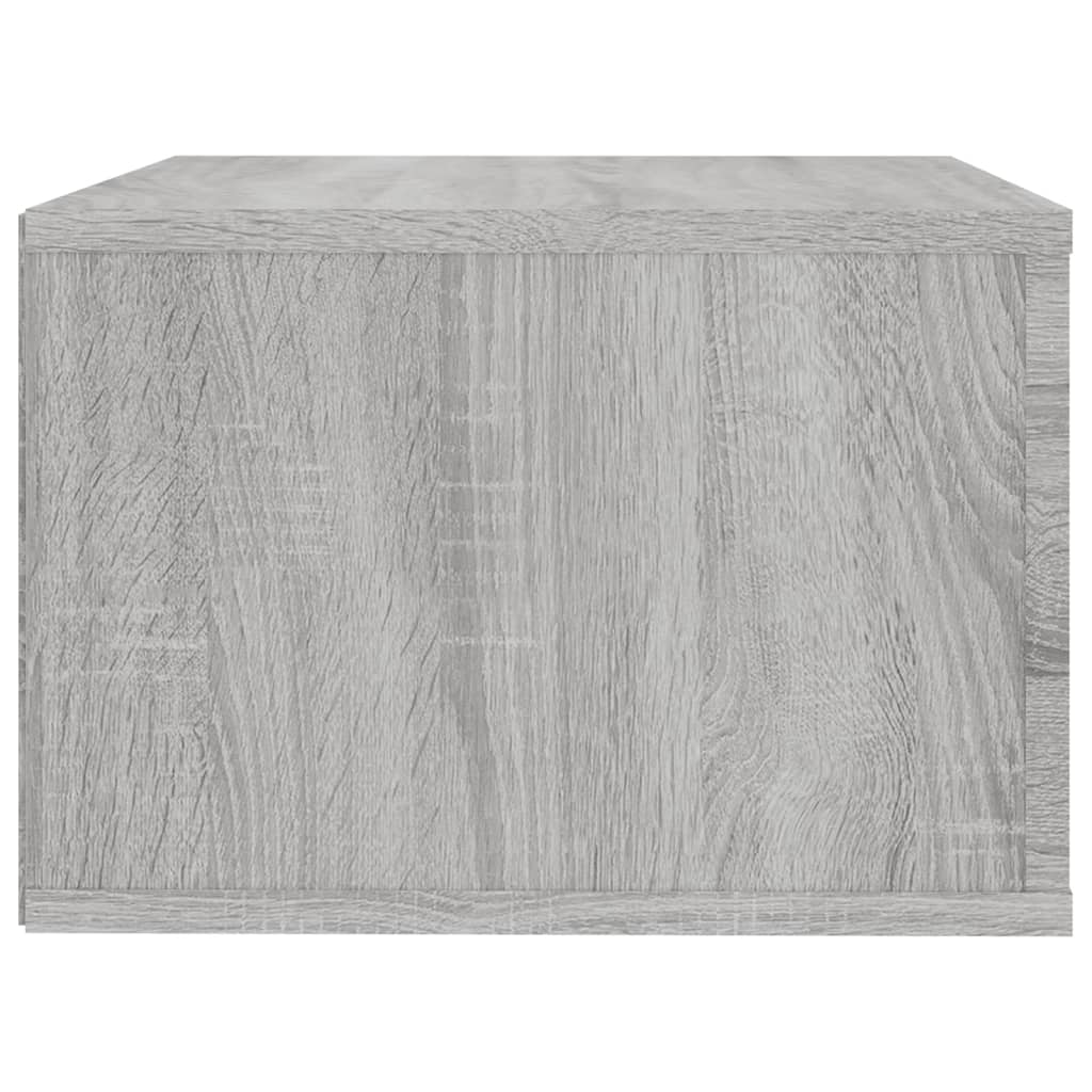 Wall-mounted bedside table, grey oak, 50x36x25cm