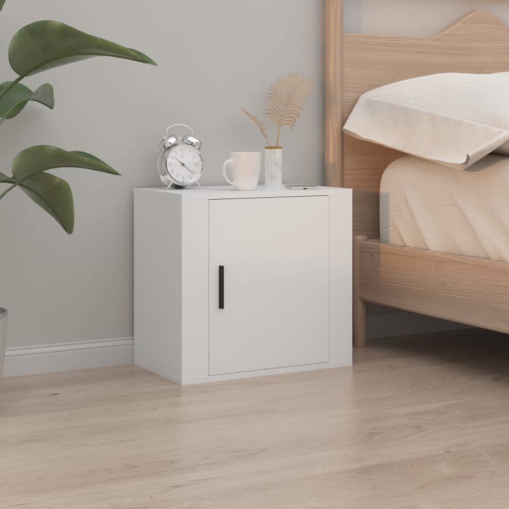 Wall-mounted bedside tables, 2 pcs., white, 50x30x47cm
