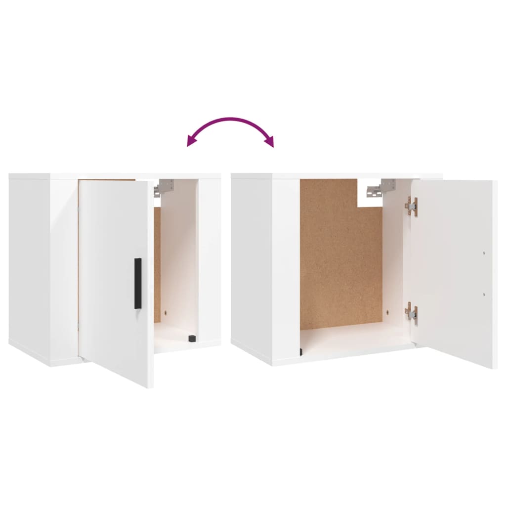 Wall-mounted bedside tables, 2 pcs., white, 50x30x47cm