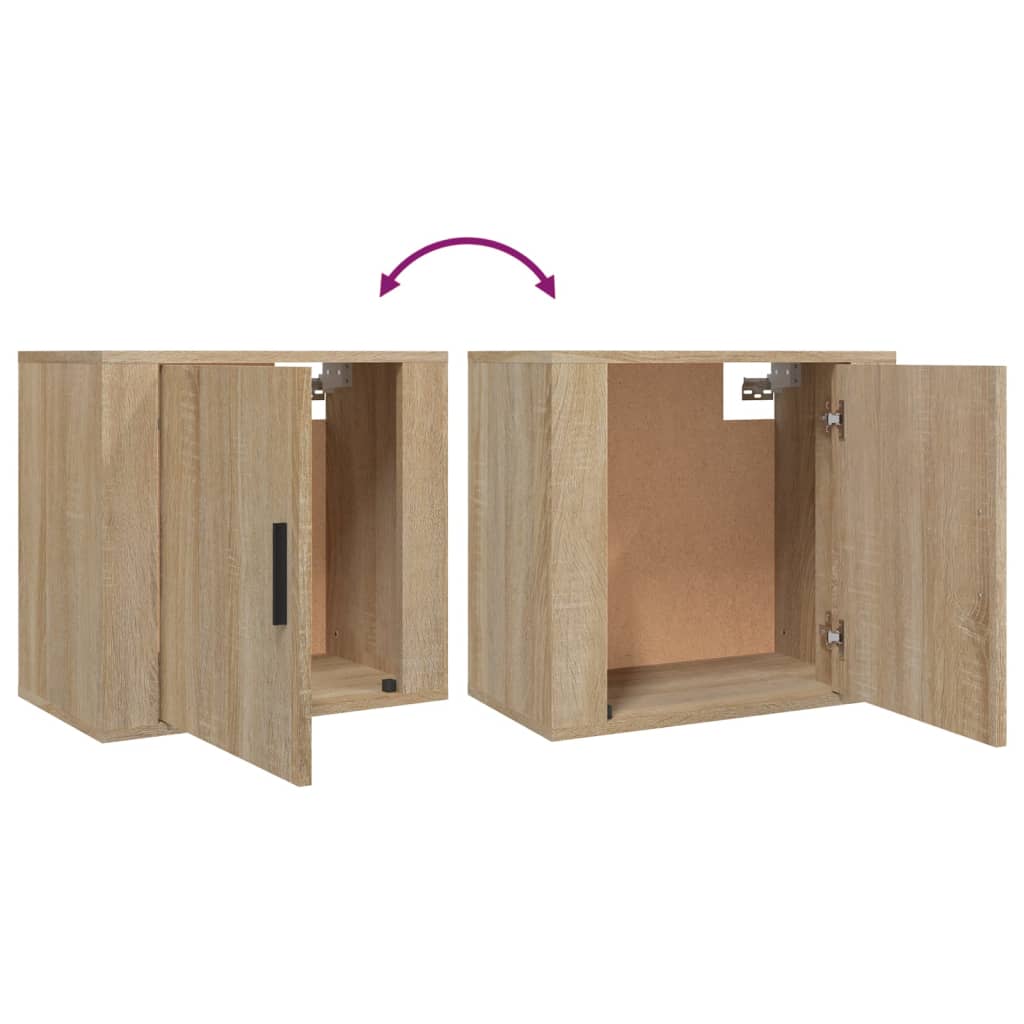 Wall-mounted nightstands, 2 pcs., oak, 50x30x47cm