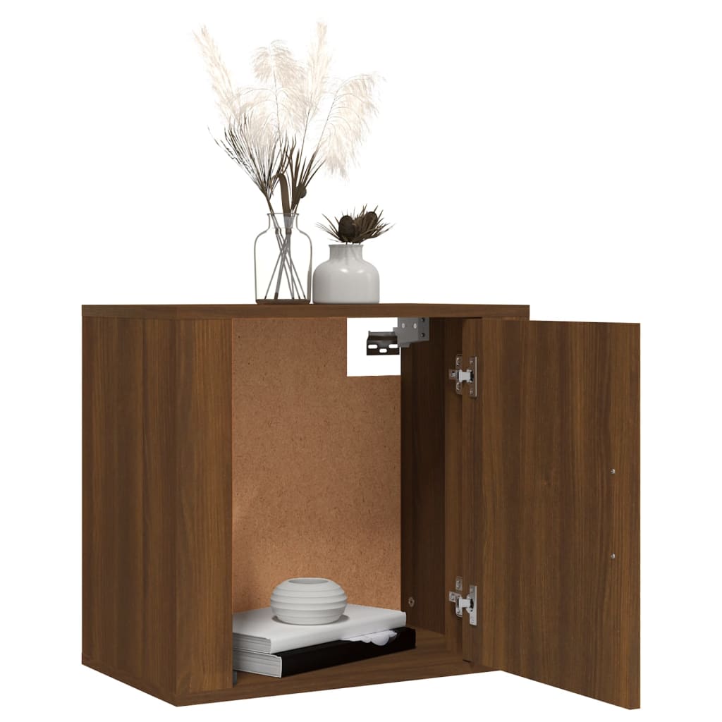 Wall-mounted nightstand, brown oak, 50x30x47cm