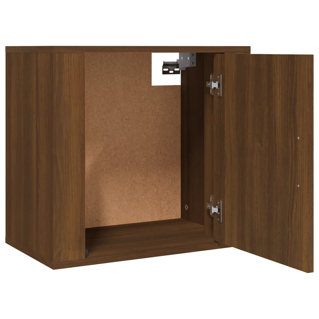 Wall-mounted nightstand, brown oak, 50x30x47cm